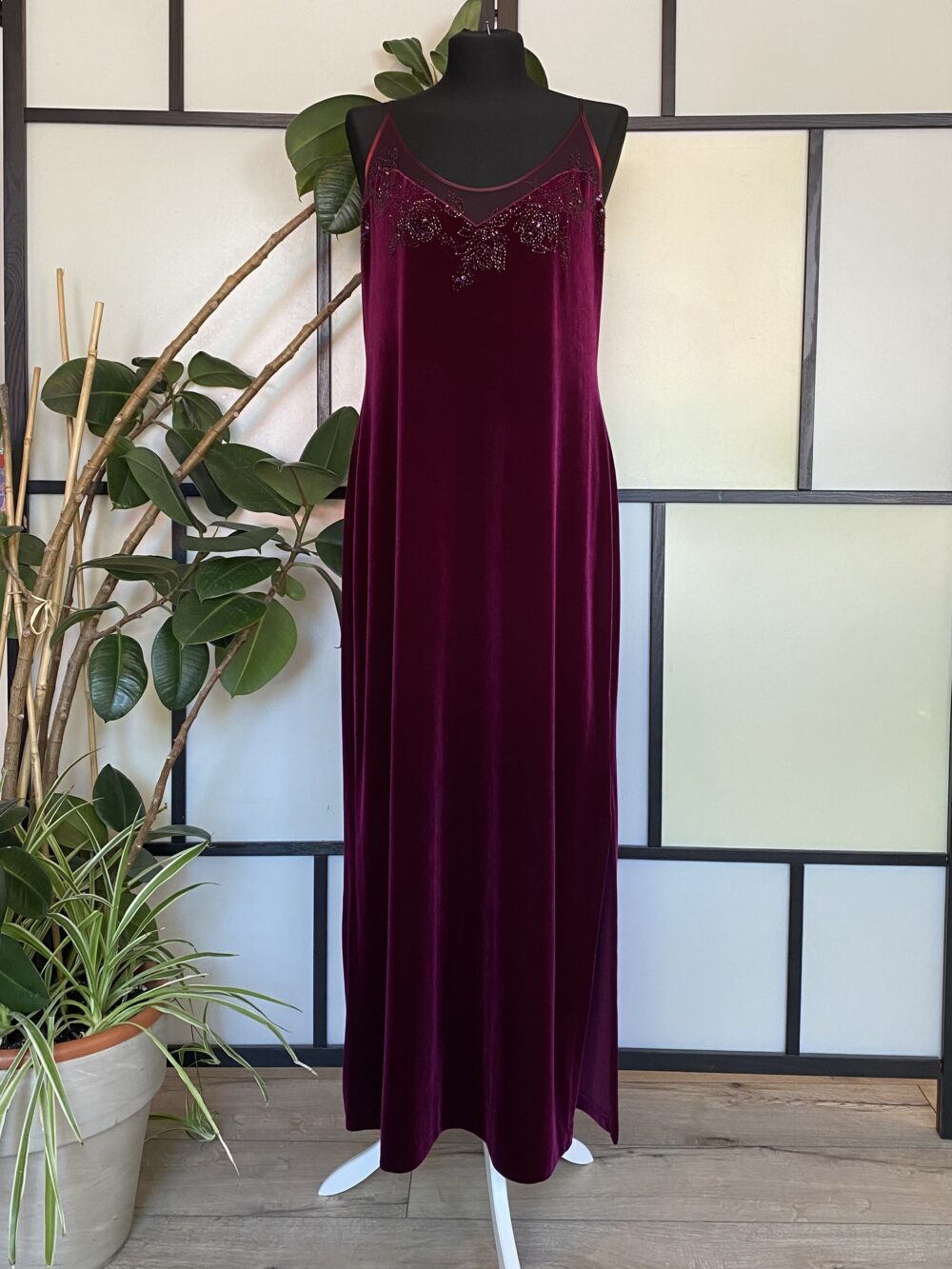 Bordowa zamszowa suknia roz.XL