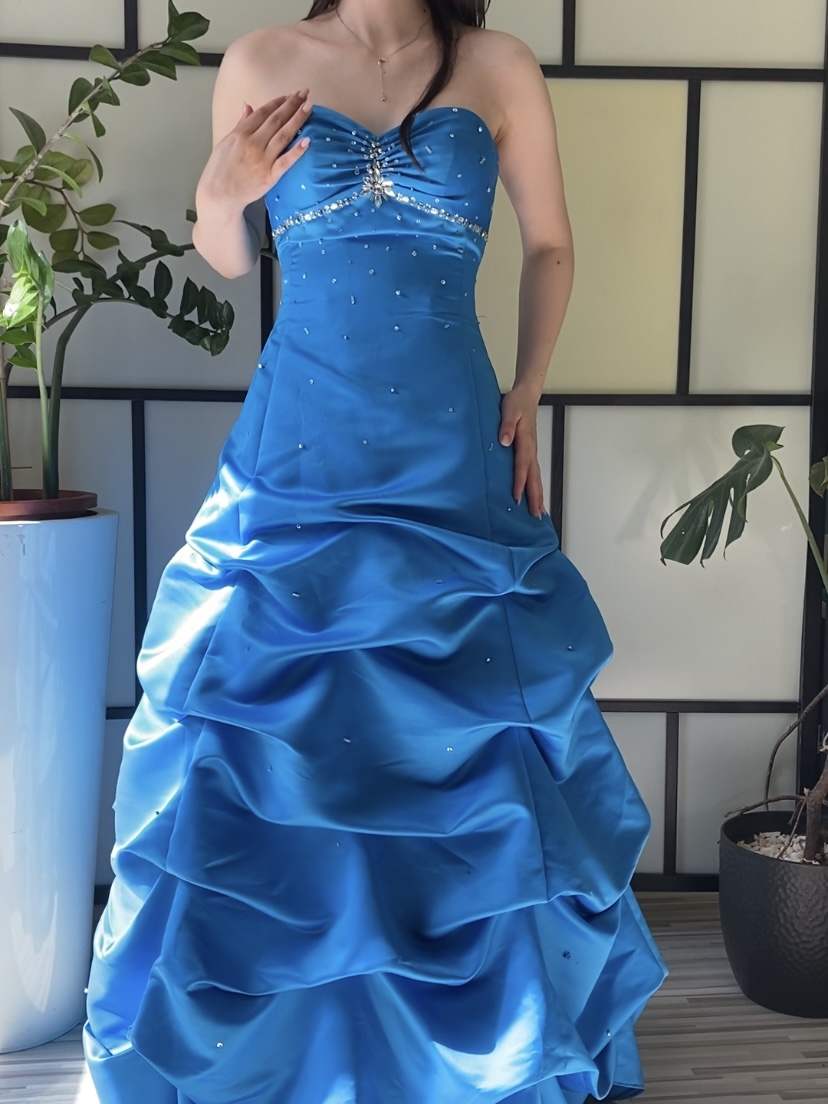 Niebieska, księżniczkowa suknia roz.XS/S