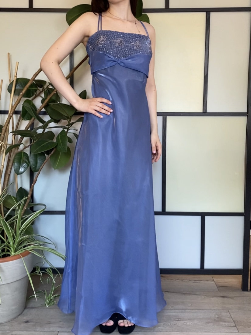 Fioletowa suknia maxi roz.S